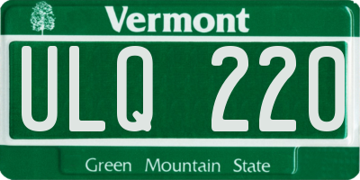 VT license plate ULQ220