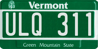 VT license plate ULQ311