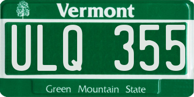 VT license plate ULQ355
