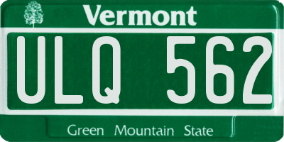 VT license plate ULQ562