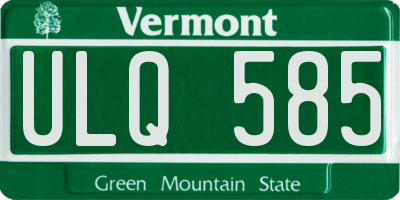 VT license plate ULQ585