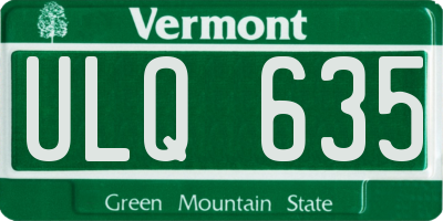 VT license plate ULQ635