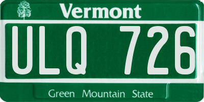 VT license plate ULQ726