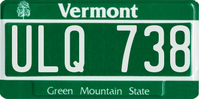 VT license plate ULQ738