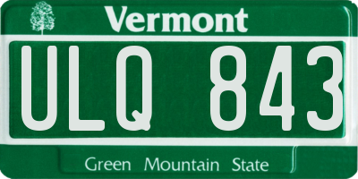 VT license plate ULQ843