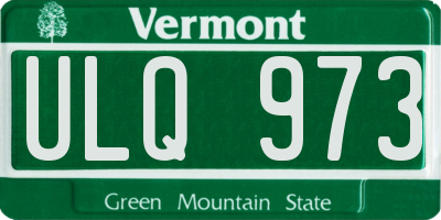 VT license plate ULQ973