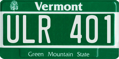 VT license plate ULR401