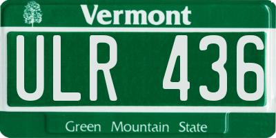 VT license plate ULR436