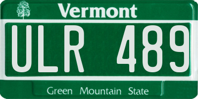 VT license plate ULR489