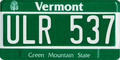 VT license plate ULR537