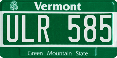 VT license plate ULR585