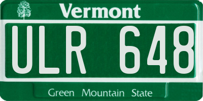 VT license plate ULR648