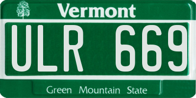 VT license plate ULR669