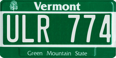 VT license plate ULR774