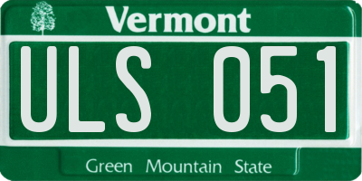 VT license plate ULS051