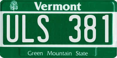 VT license plate ULS381