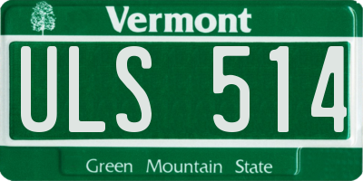 VT license plate ULS514