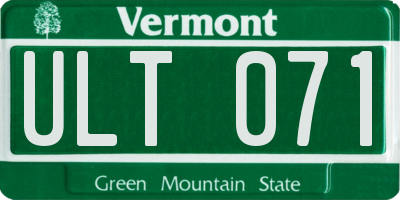 VT license plate ULT071