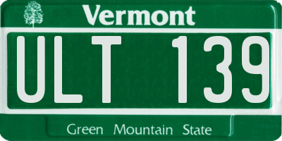 VT license plate ULT139