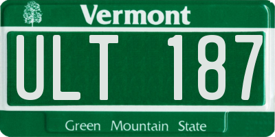 VT license plate ULT187