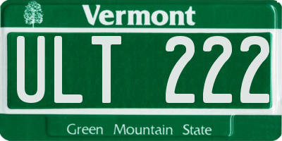 VT license plate ULT222