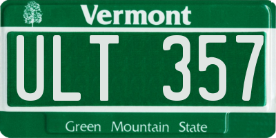 VT license plate ULT357