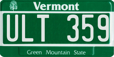 VT license plate ULT359