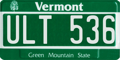 VT license plate ULT536