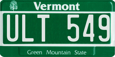 VT license plate ULT549