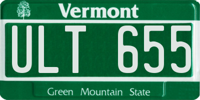 VT license plate ULT655
