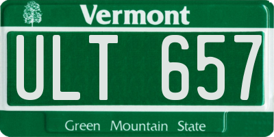 VT license plate ULT657