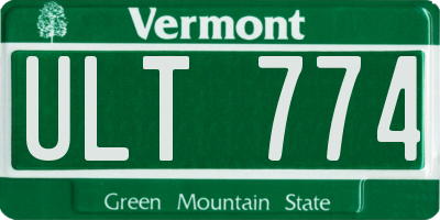 VT license plate ULT774