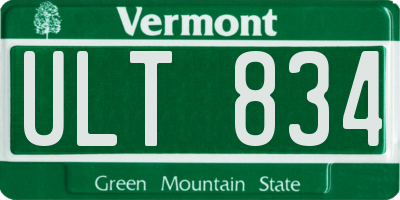 VT license plate ULT834