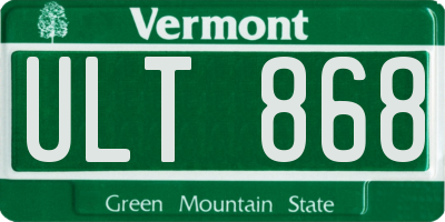 VT license plate ULT868