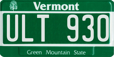 VT license plate ULT930