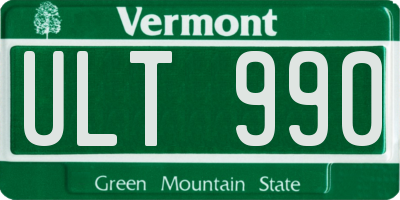 VT license plate ULT990