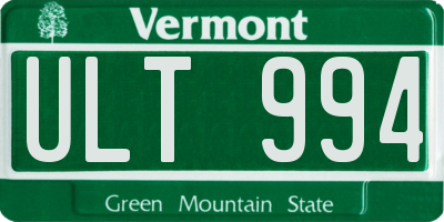 VT license plate ULT994