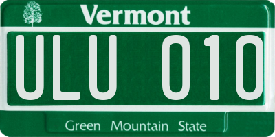 VT license plate ULU010