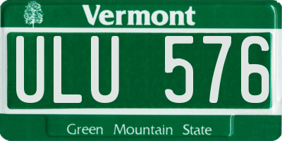 VT license plate ULU576
