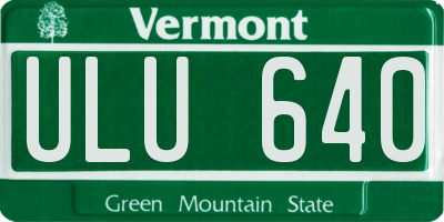 VT license plate ULU640