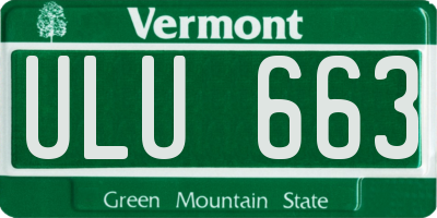 VT license plate ULU663