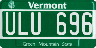 VT license plate ULU696