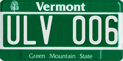 VT license plate ULV006