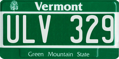 VT license plate ULV329