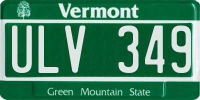VT license plate ULV349