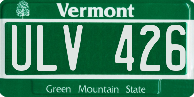 VT license plate ULV426