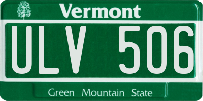 VT license plate ULV506