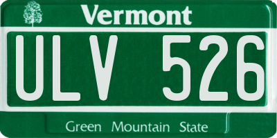 VT license plate ULV526
