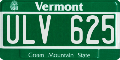 VT license plate ULV625