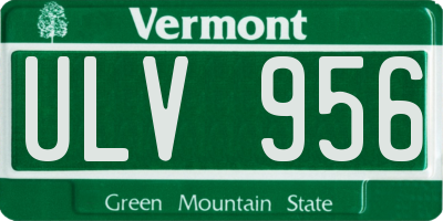 VT license plate ULV956